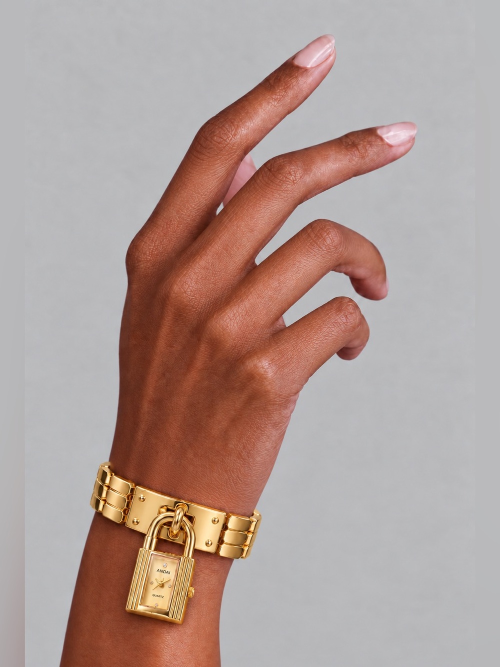 Luxury Gold Padlock Charm Bracelet Watch - Picture 4 of 8